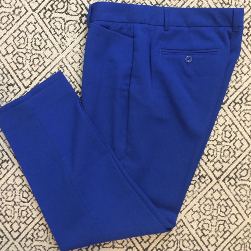 Cobalt blue slim cropped dress pant- like new